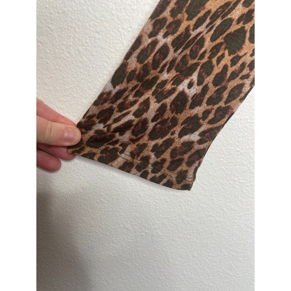 Urban Outfitter Medium Mercer Plunge Mini Dress Leopard Print Brown Deep V-Neck - Picture 8 of 14